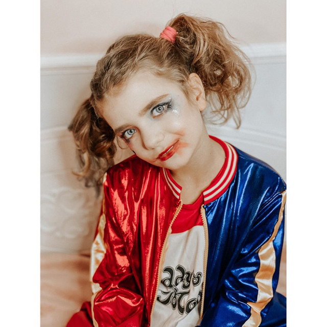 Luxo Bordado fantasia da arlequina infantil Cosplay Costumes Crianças  Meninas Monster Jacket T-Shirt Conjuntos Roupas De Festa - AliExpress